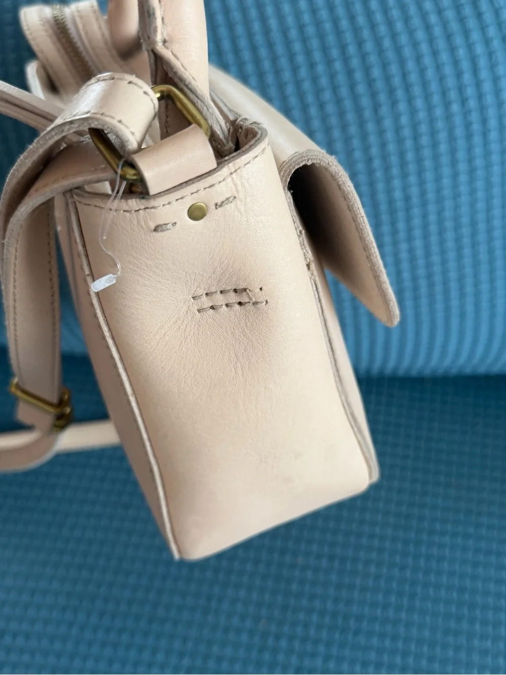 Madewell Cream Mini Top-Handle Crossbody